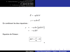 Electromagnétisme 1 - Electrostatique - Equation de Poisson
