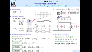 8 - Tutoriel video TIA Portal - Mise en équation d'un grafcet avec une tempo et un compteur