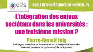 E2S-UPPA : Cycle de conférences 2019-2020 - 