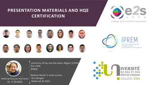 Presentation Materials and HQE certification