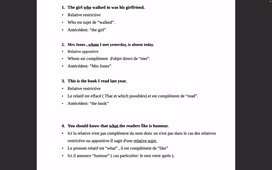 corrigé commenté exercice sur les relatives